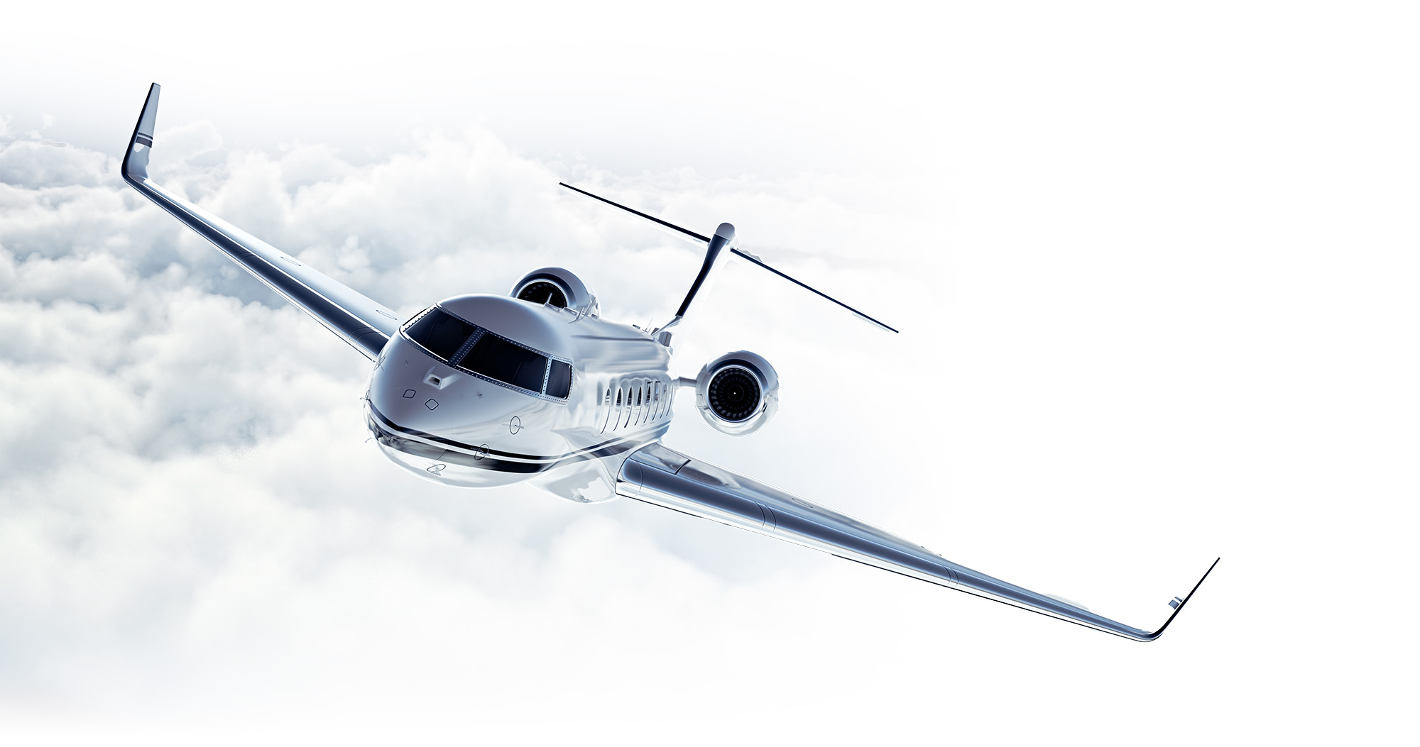 service-excelence-background small private airplane in flight among the clouds